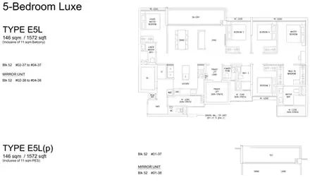 5 Bedroom floor plan